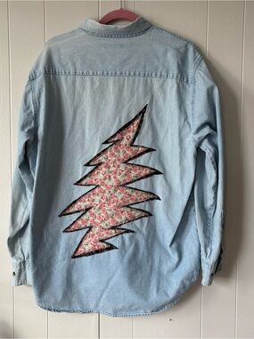 Grateful Dead Upcycled Denim Shirt
